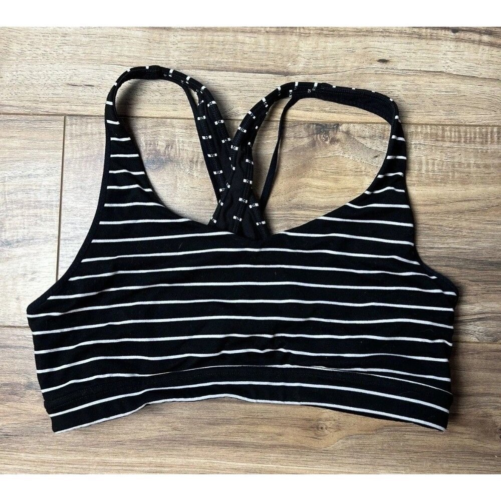 Athleta Transcendence Striped Racerback Sports Bra Size Medium Women’s